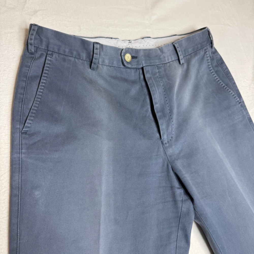 Peter Millar Mens Pants Flat Front Chino Casual Dress Blue Size 34 Made in Peru
